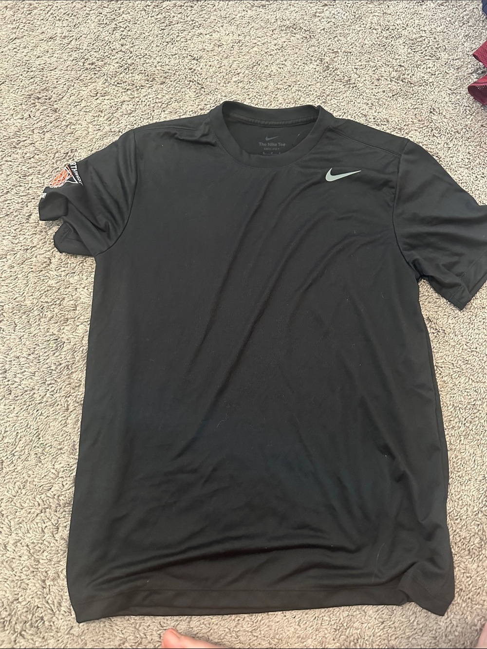 Nike Black Short-Sleeve Athletic Crew Tee with Swoosh